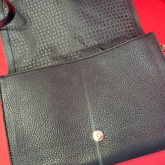 Kate Spade Black & White Woven Unique Crossbody Bag – Boho Geometric Chain Strap - Picture 7 of 11